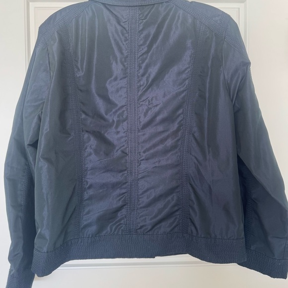 Chicos Sz 2 Womens Trucker Jacket Black Lightweight‎ Topstitching EUC! - Picture 2 of 10